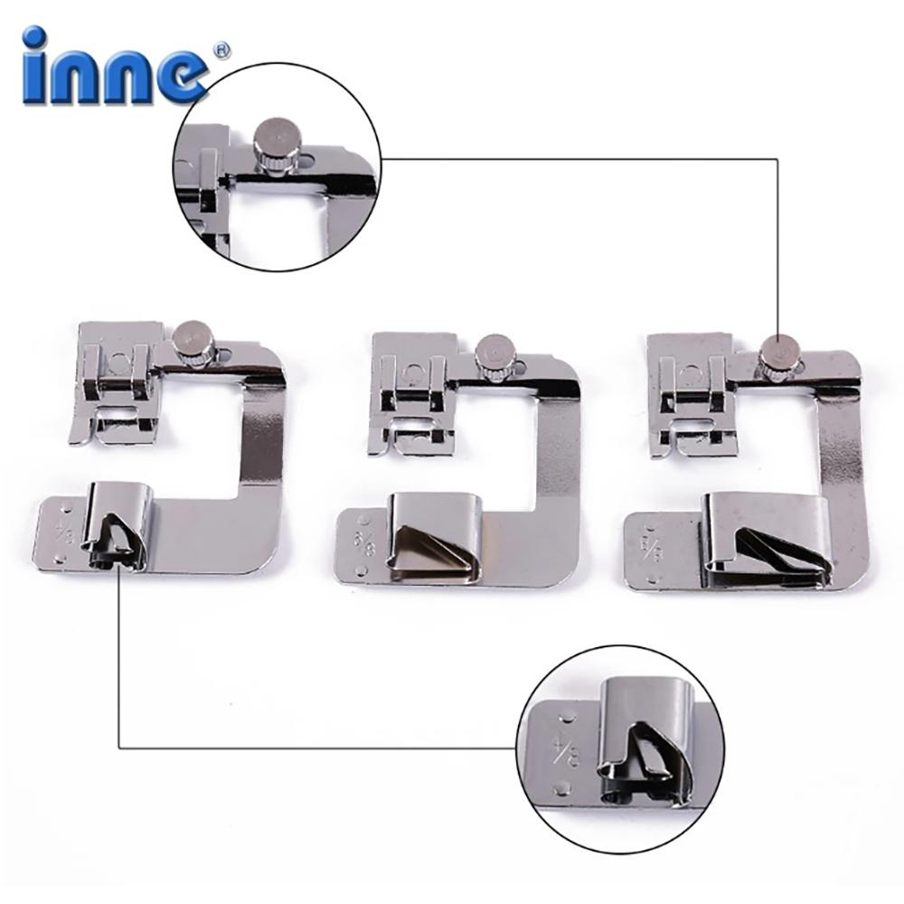 Аксессуары для швейных машин INNE, 3 шт., прижимная лапка, материал, набор пресс-лапок для проката