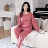 Women Long Sleeve Pajamas Set Cotton Soft Sleepwear Cartoon Cute Women's Pajama Tops and Pants Suit Pullover O Neck Spring Autumn Winter Home Wear