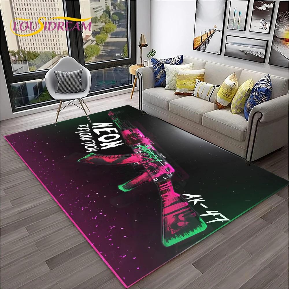 Пистолет-нож Пистолет-патрон USP, AK, M4, AWP, ковер для винтовки, коврик для дома, гостиной, спальни, дивана, коврик для двери, декор, детский нескользящий напольный коврик
