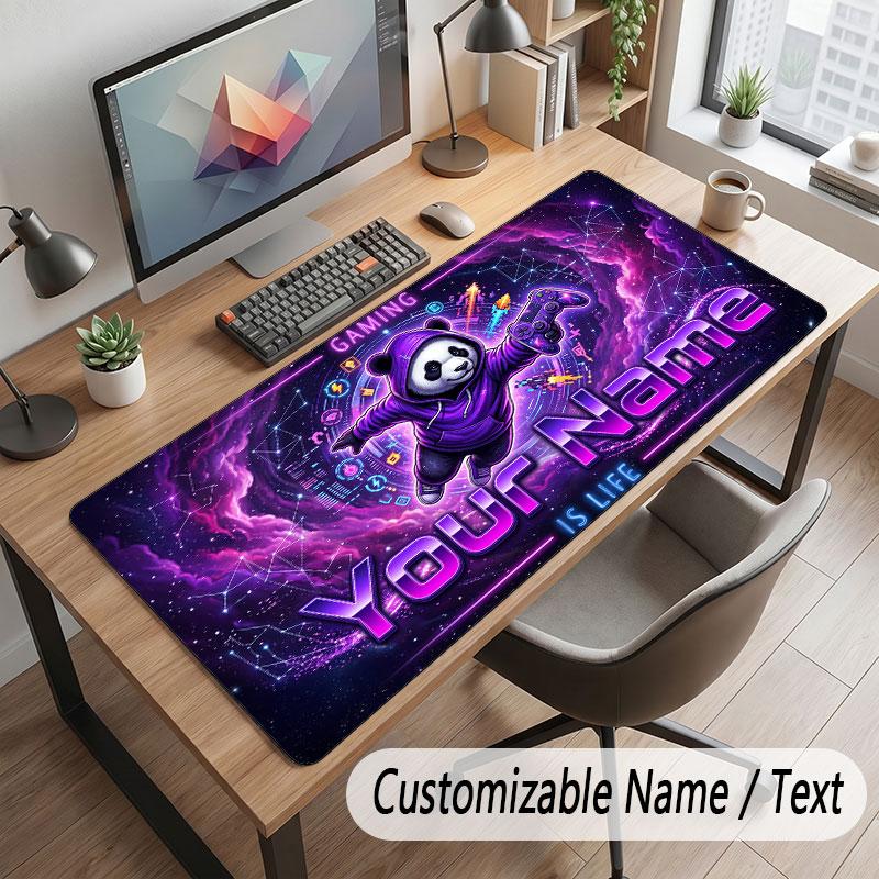 Game Controller Theme Customized Mouse Pad Personalized Print Name Text Desk Mat For Home Office Table Decor