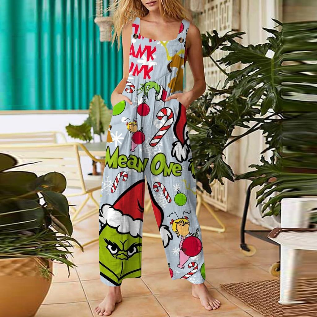 Womens Casual Overalls Jumpsuits Adjustable Straps Sleeveless Summer Cute Comfy Rompers With Pocket