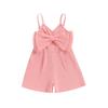 Комбинезон в рубчик для маленьких девочек, летний милый комбинезон без рукавов с бантом, шорты для новорожденных, милая одежда для малышей