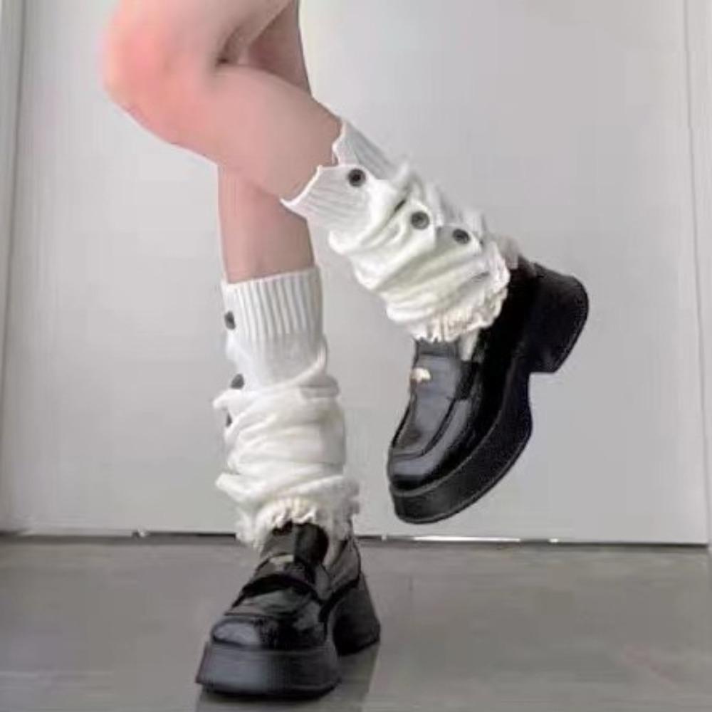 Лолита JK вязаный чехол для ног Harajuku длинные чулки-трубы мода Y2K гетры для девочек