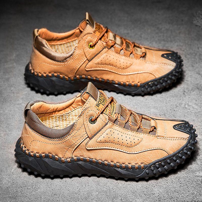 Высококачественная кожаная обувь, мужская уличная повседневная спортивная обувь на плоской подошве