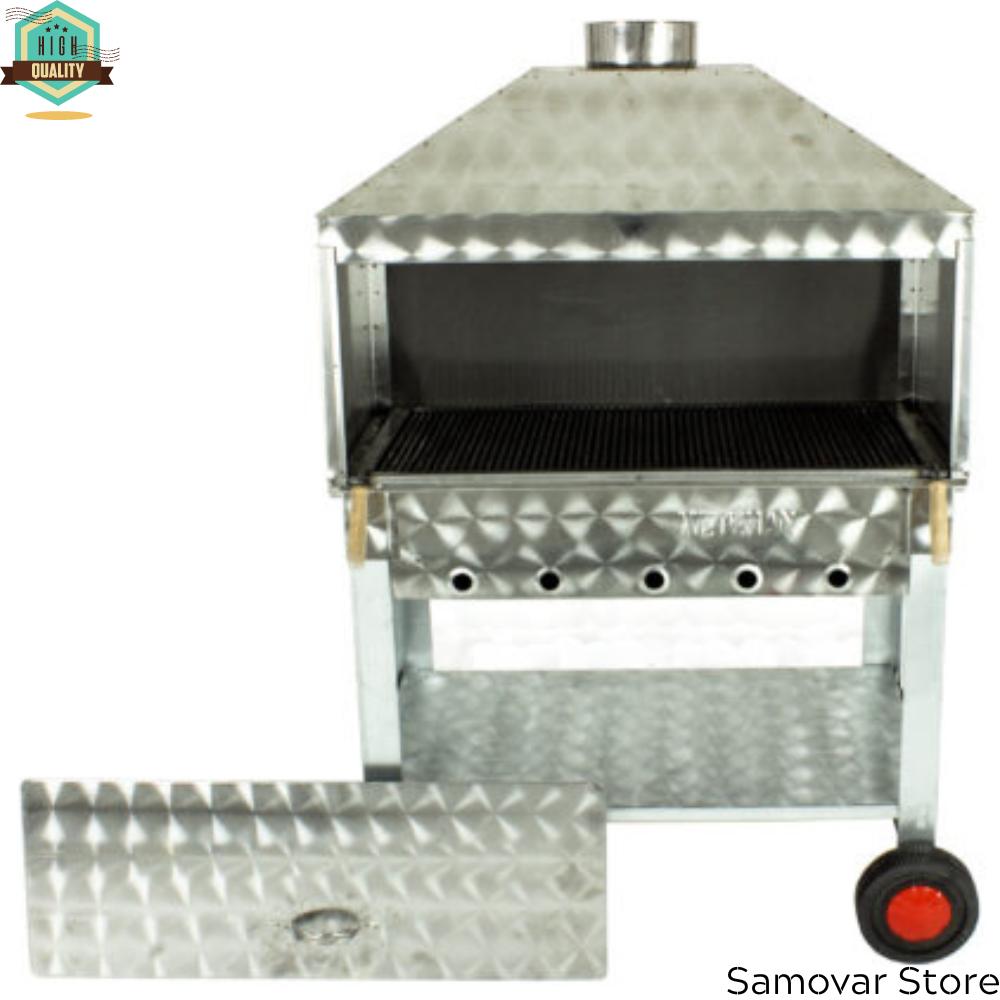 Гриль-гриль с капюшоном, 4 колеса, инструменты для барбекю, набор для гриля из нержавеющей стали, кухонный стейк, еда, барбекю, вечеринка