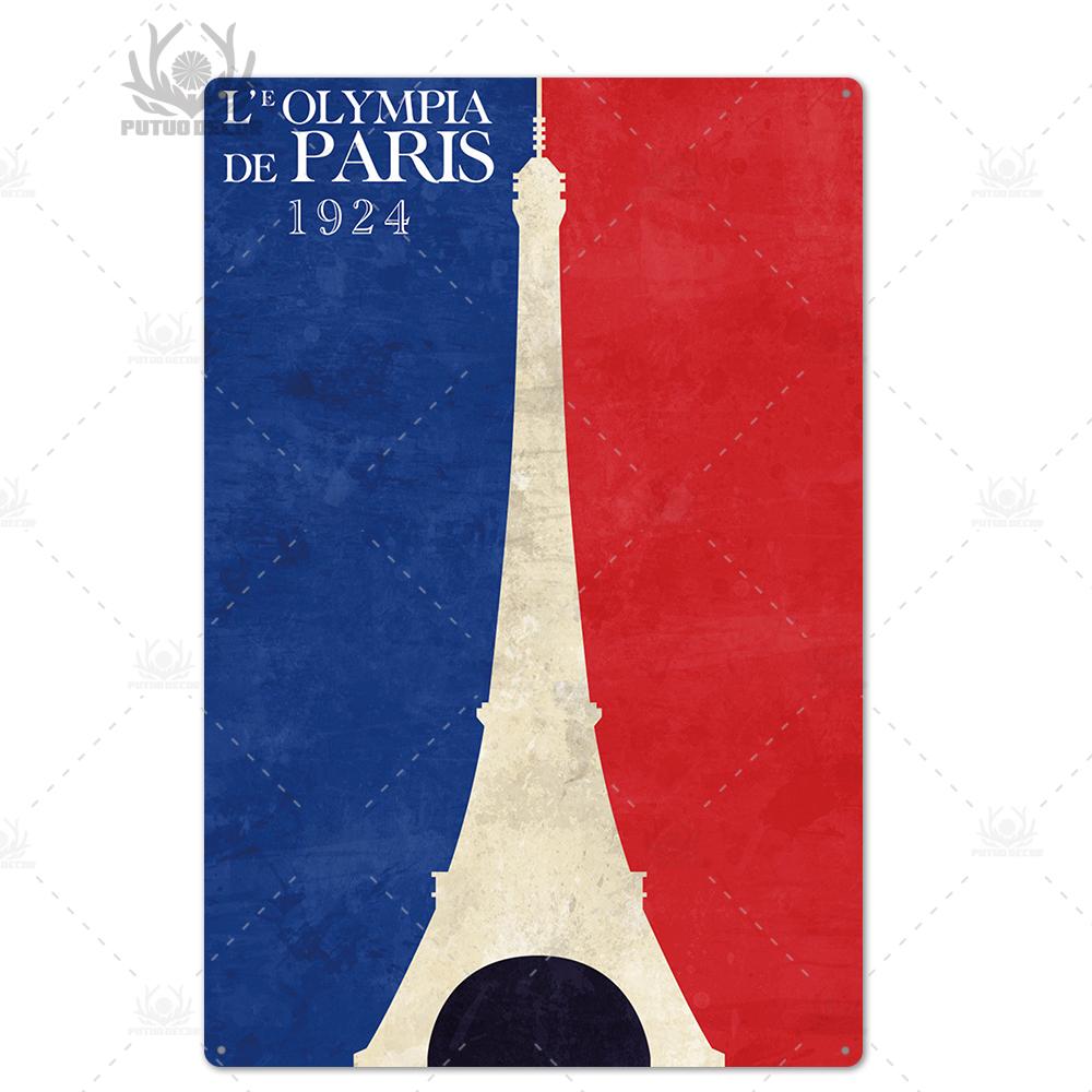 Decor Paris Vintage Tin Sign Plaque Metal Retro British Coffee Bar House Home Living Room Decorative Wall Poster