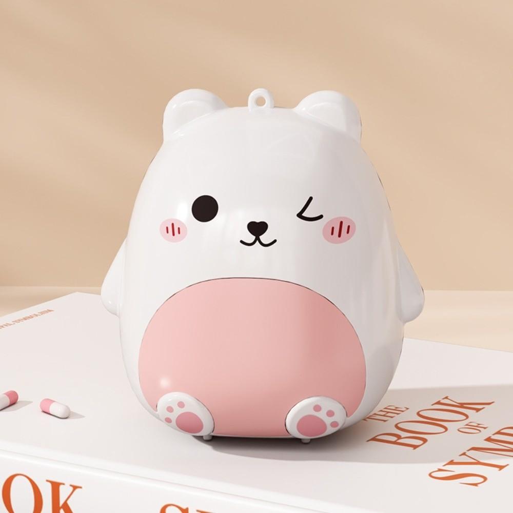 Cartoon Bear Drug Storage Case 5 Grids Mini Pill Organizer Portable Pill Dispenser Box for Travel