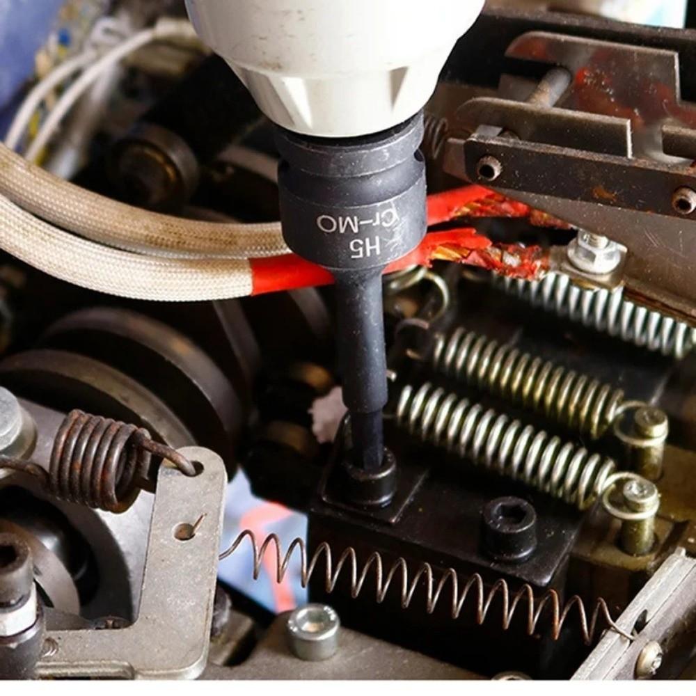 10PCS Cr-Mo Steel Impact Wrench Socket 1/2 Inch Drive Metric Power Nuts Driver Socket Removal