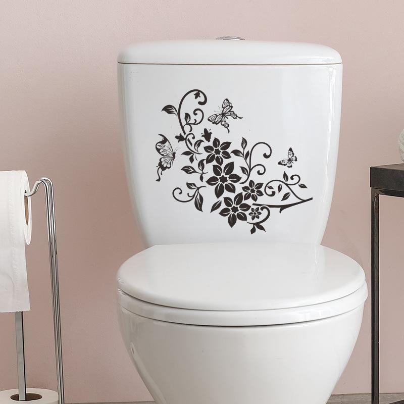 Butterfly Flower Bathroom Toilet Laptop Wall Decals Sticker Home Decoration Switch Sticker Tv Background Wall Decorative Paper