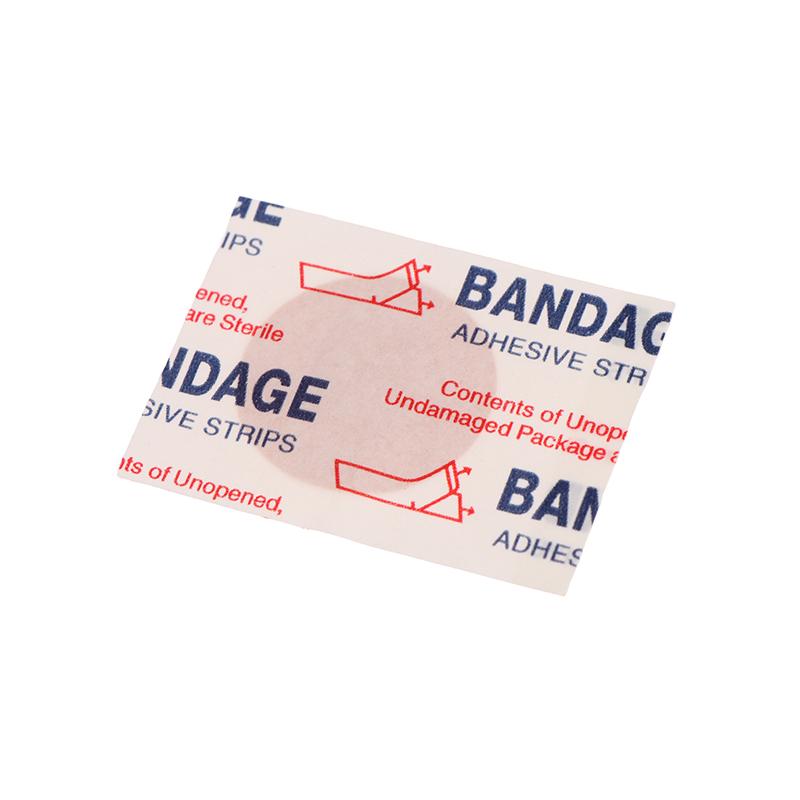 100Pcs Mini Waterproof Band Aid Round Small Wound Dressing Medical Fixation Tape