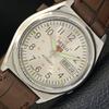 JAPAN VINTAGE SEIKO 5 AUTOMATIC 7009A MENS SILVER COLOR DIAL WATCH A701509-5 R206b-a701509