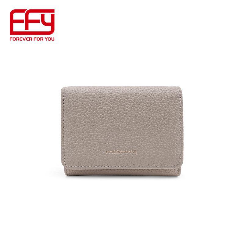 Женский кошелек тройного сложения с японским узором «Личи»: Высококачественный кошелек для монет большой вместимости с отделениями для нескольких карт.