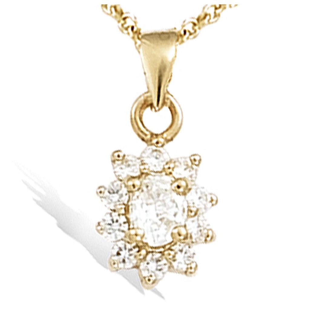 Les Trésors De Lily [R5141] - Позолоченный кулон «Виктория», белое золото - 12x10 мм