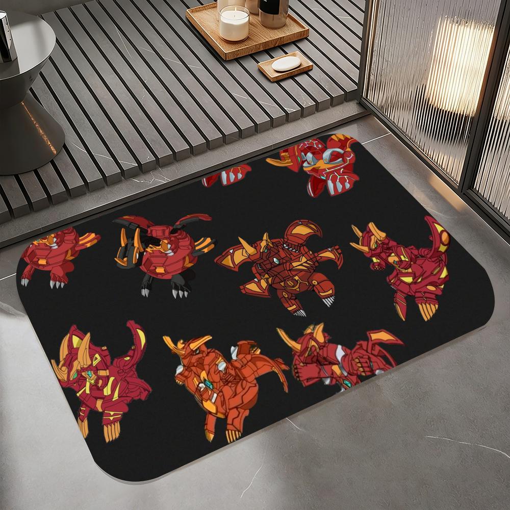 Аниме B-Bakugan Коврик для пола, Диатомитовый коврик для ванной, Быстросохнущий, Впитывающий, Нескользящий коврик для двери