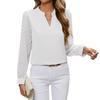 Spring and Autumn Women's Shirt Blouse Fashion Splicing Solid Color Blouse Long Sleeve Tops