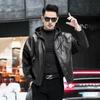 Модная мужская куртка из натуральной кожи с капюшоном, рукава «летучая мышь» из вощеной телячьей кожи, свободная кожаная куртка в корейском стиле, новый стиль