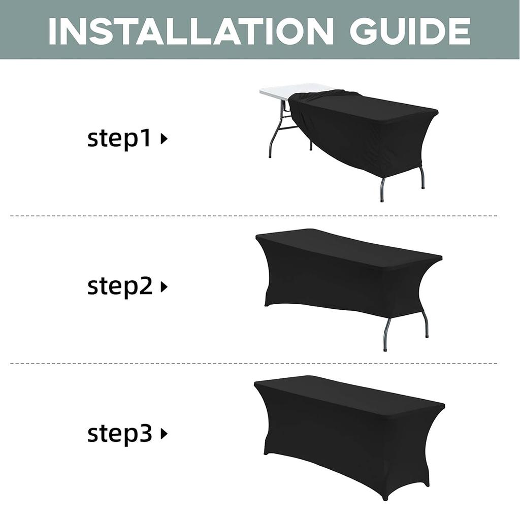 Скатерть спандекс плотно облегающая моющаяся и устойчивая к складкам стрейч прямоугольная для патио мероприятия свадебных вечеринок чехол на стол