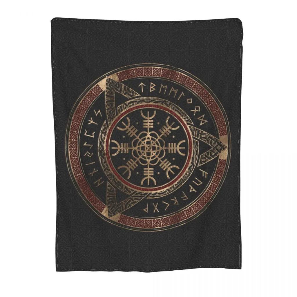 s Ragnar Lothbrok Blankets Norse Runes Wool Vintage Warm Throw Blanket for Coverlet Spring/Autumn
