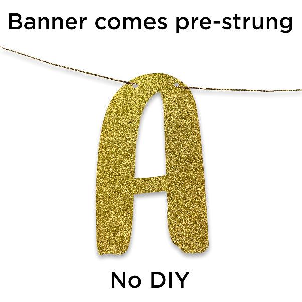 Feliz Cumpleaños Gold Glitter Banner, Spanish Happy Birthday Banner, Fiesta Mexican Themed Birthday Party Decorations