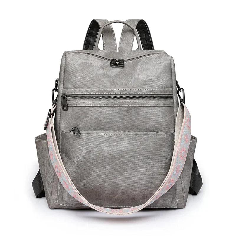 Lightweight Girls Retro Backpack Fashion Multipurpose Women's Backpack Large Capacity Leisure Travel Dual-purpose Shoulder Bag