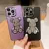 Rhinestone oil injection bear mobile phone case is suitable for Apple 16PROMAX diamond 15 anti-drop 14PRO fine hole 11/12