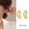 Banyan Tree S925 Silver Gold Cashew C-shaped Earrings for Women: Trendy Autumn/Winter Style
