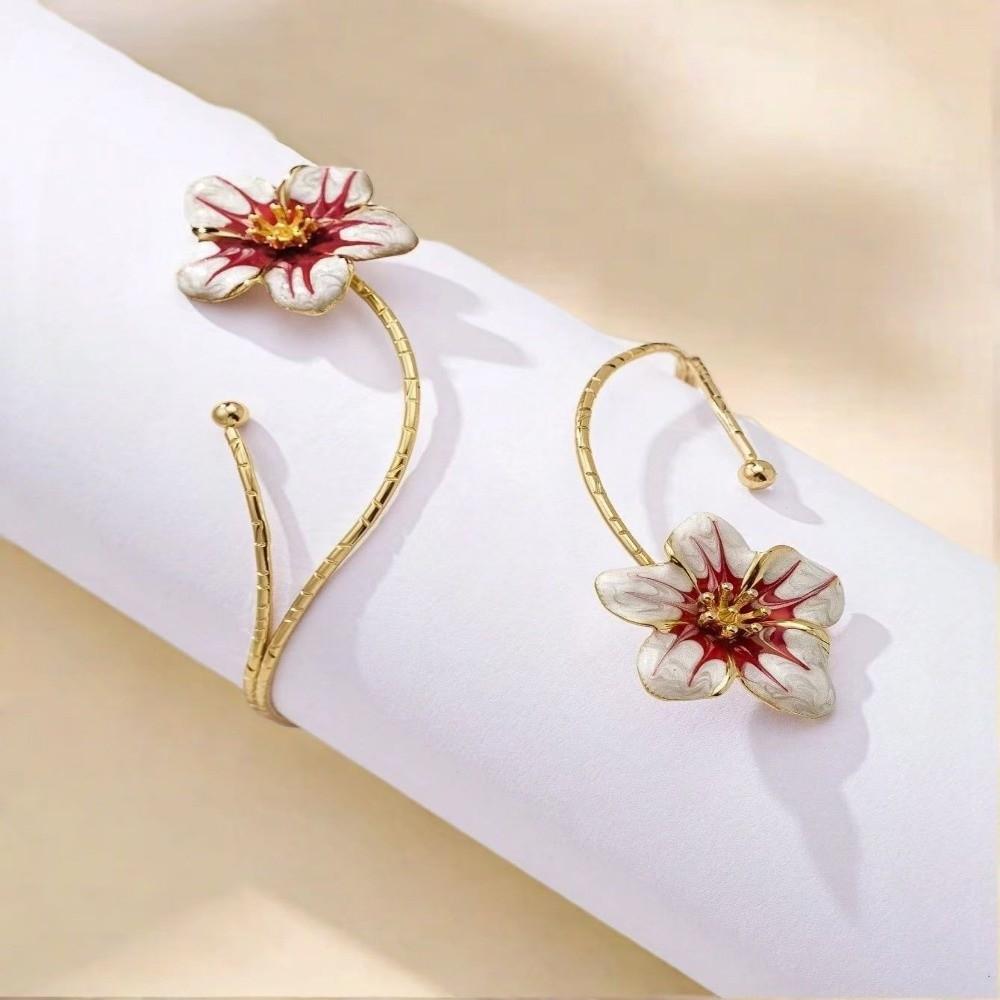 White Butterfly Flower Arm Cuff Gold Color Flower Cuff Arm Ring Vintage Spiral Arm Bracelet Gifts