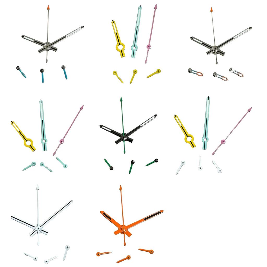 Серебристые/Оранжевые Стрелки для Часов для Механизма VK63 6 Пинов Зеленый Люминесцентный Указатель Часов Аксессуары