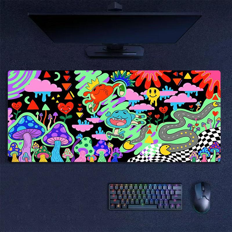 The Gumball Chronicles Large Gaming Table Cushion Non-slip Laptop Tablet Big Mousepad XXL Mat Mini PC Playmat With Lock edge