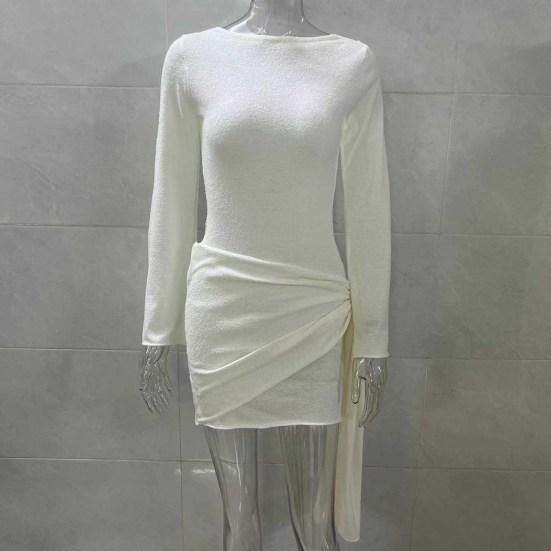 Yousheng женское сексуальное облегающее мини-платье с длинным рукавом и открытой спиной, облегающее платье с круглым вырезом, формальное вечернее платье для клуба