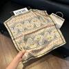 71Cm New Chinese Simulation Silk Square Scarf Soft and Skin-friendly Ink Flower Rhyme Printing Silk Scarf Neck Sunscreen Small Scarf