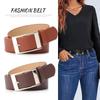 Unisex Square Buckle PU Belt: Versatile, Fashionable, Casual Style for Jeans