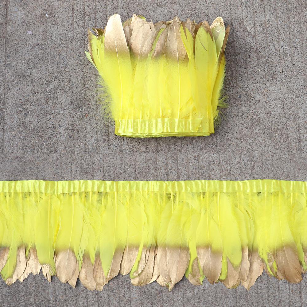 1 Meter Soaked Goose Feather Decorative Ribbon Natural Swan Feather Decorative Wedding Dress Feather Dyeing 15-20Cm