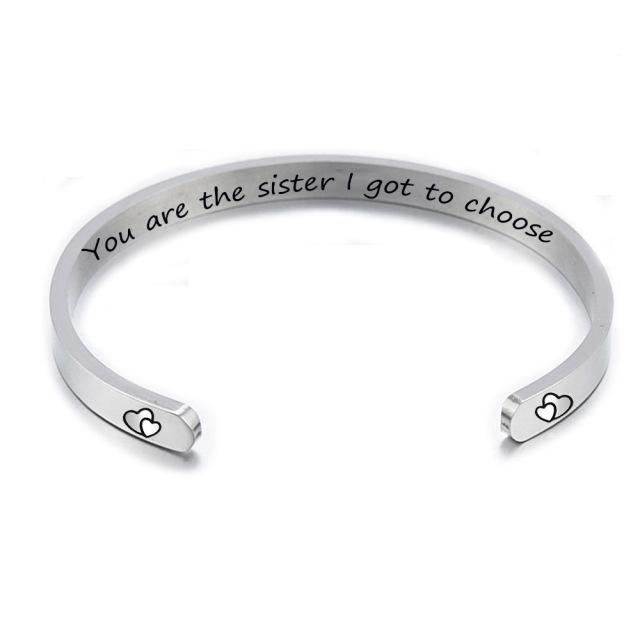 Браслет из титановой стали, браслет с индивидуальной фразой, резной браслет, подарок на день рождения, выпускной, подарок дружбы, сувенир для женщин