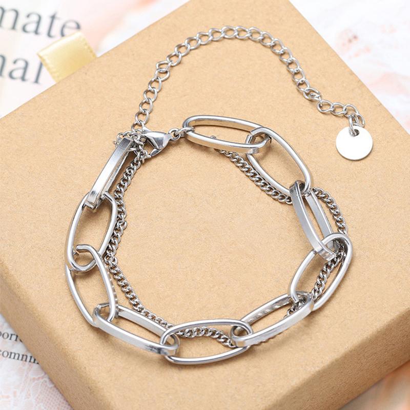 Двойной браслет из титановой стали с цепочкой, женские украшения, цветные браслеты, аксессуары