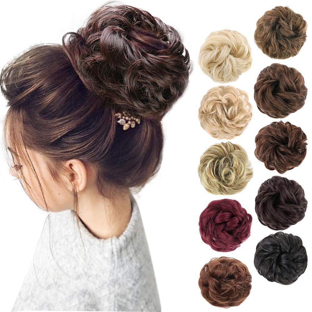Synthetic Women Fashion Curly Messy Chignon Hair Bun Hair Accessories Elastic Fiber Hairpiece Chignon For Wedding Party Daily Use