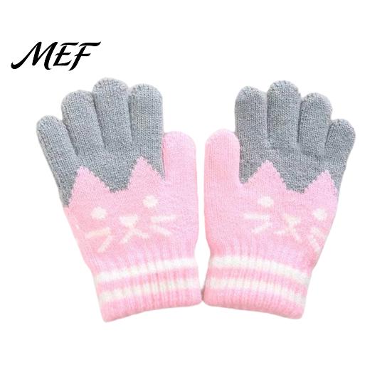 Breathable Acrylic Gloves for Outdoor Play 1 Pair Kids Winter Gloves, Cozy Thick Lined Mittens with Childrens Thermal Wear Severe Cold Cute