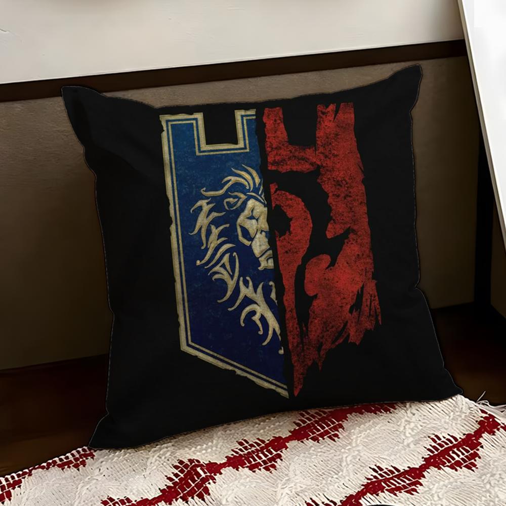 Warcrafts of World WWOW Game Cushion Cover Reversible Soft Durable Pillow Cover Home Car MultiScene Use for Daily Comfort