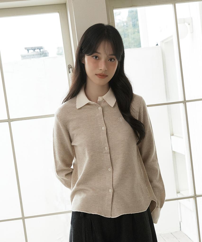 ENNITTUDE Wool Blend Knit Shirt