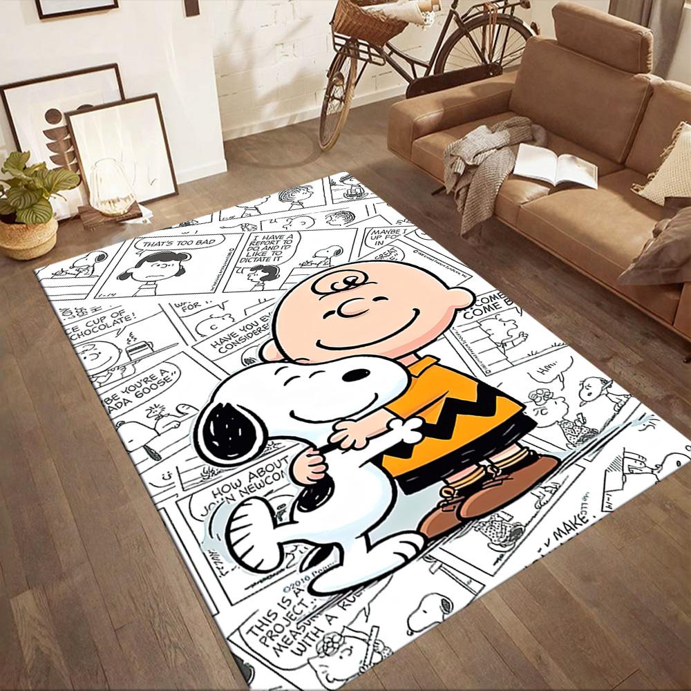 Snoopy Dreams In Colorful Land Square rugs are a great choice for living rooms, bedrooms, home décor, and as gifts.