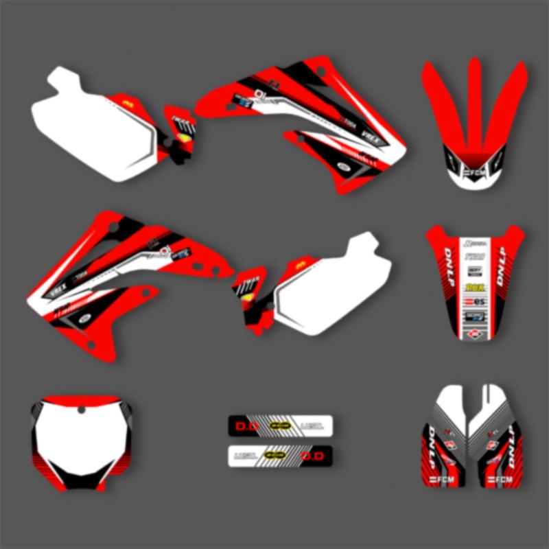 PowerZone Custom Graphics Backgrounds Decals Motorcycle Stickers Kit For HONDA CR85 2012-2003 85cc Number Name 05