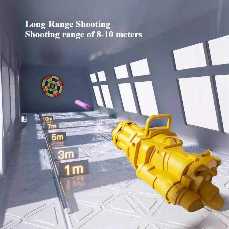 7-ствольный бластер-пулемет для пенных дротиков, игрушечное оружие с мягкими пулями, безопасная игра в стрельбу на открытом воздухе для мальчиков, детей, снятие стресса