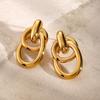 18k Gold Stainless Steel Retro Wrap-around Earrings, Simple Hollow Titanium Steel Design.