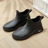Autumn and winter low-top rain shoes women's fashion outer wear short tube adult women's cute waterproof shoes non-slip women's cotton warm