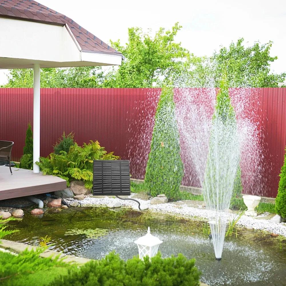 11/15.5cm Water Fountain Solar Power Panel Water Pump  8 Nozzle Outdoor Watering System Energy Saving Kits Garden Decoration