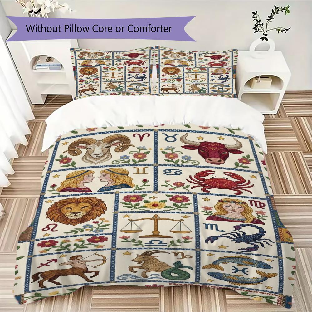 constellations Pattern Bedding uilt Set uilt Cover Pillowcase Home Decoration Birthday Gift (1 * duvet cover + 2 * pillowcase without core)150