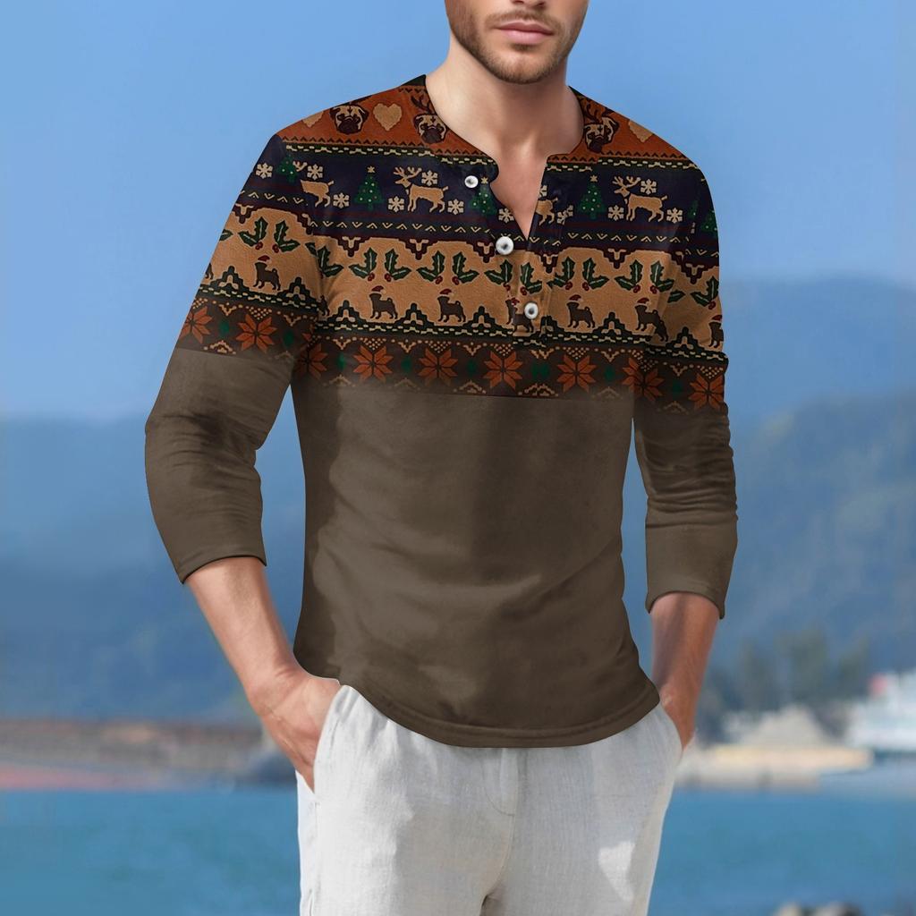 Men'S T-Shirt Street Casual Fashion Long Sleeved Top