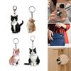 4Piece Set Cartoon Cat Keychains Acrylic Key Holder Key Pendant Acrylic Texture Cat Bag Charm Present for Fashion Lovers