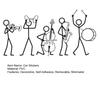 Наклейка Yousheng The Stick Figure Band на зеркало заднего вида, Простые ПВХ наклейки на зеркало заднего вида автомобиля, Самоклеящиеся наклейки для автомобильного окна, крышки бензобака
