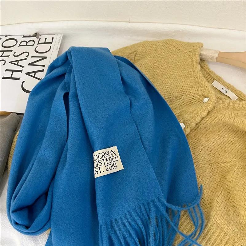 Purple Is Very Good To Match The New Solid Color Imitation Cashmere Scarf In Autumn and Winter of Dongdaemun, South Korea